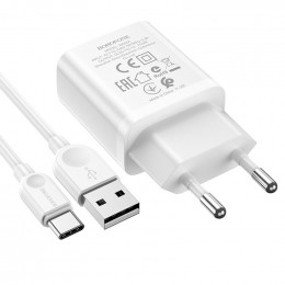 СЗУ Borofone BA52A 1USB 2.1A + кабель Type-C черный